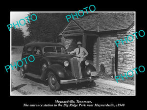 OLD LARGE HISTORIC PHOTO OF MAYNARDVILLE TENNESSEE, THE BIG RIDGE PARK GATE 1940