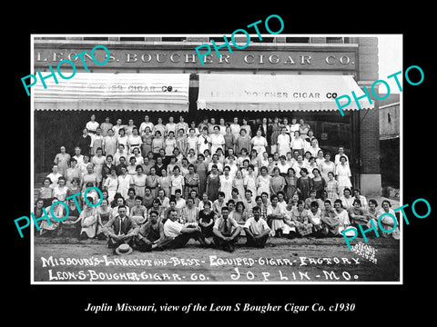 OLD LARGE HISTORIC PHOTO OF JOPLIN MISSOURI, THE BOUGHER CIGAR Co STORE c1930