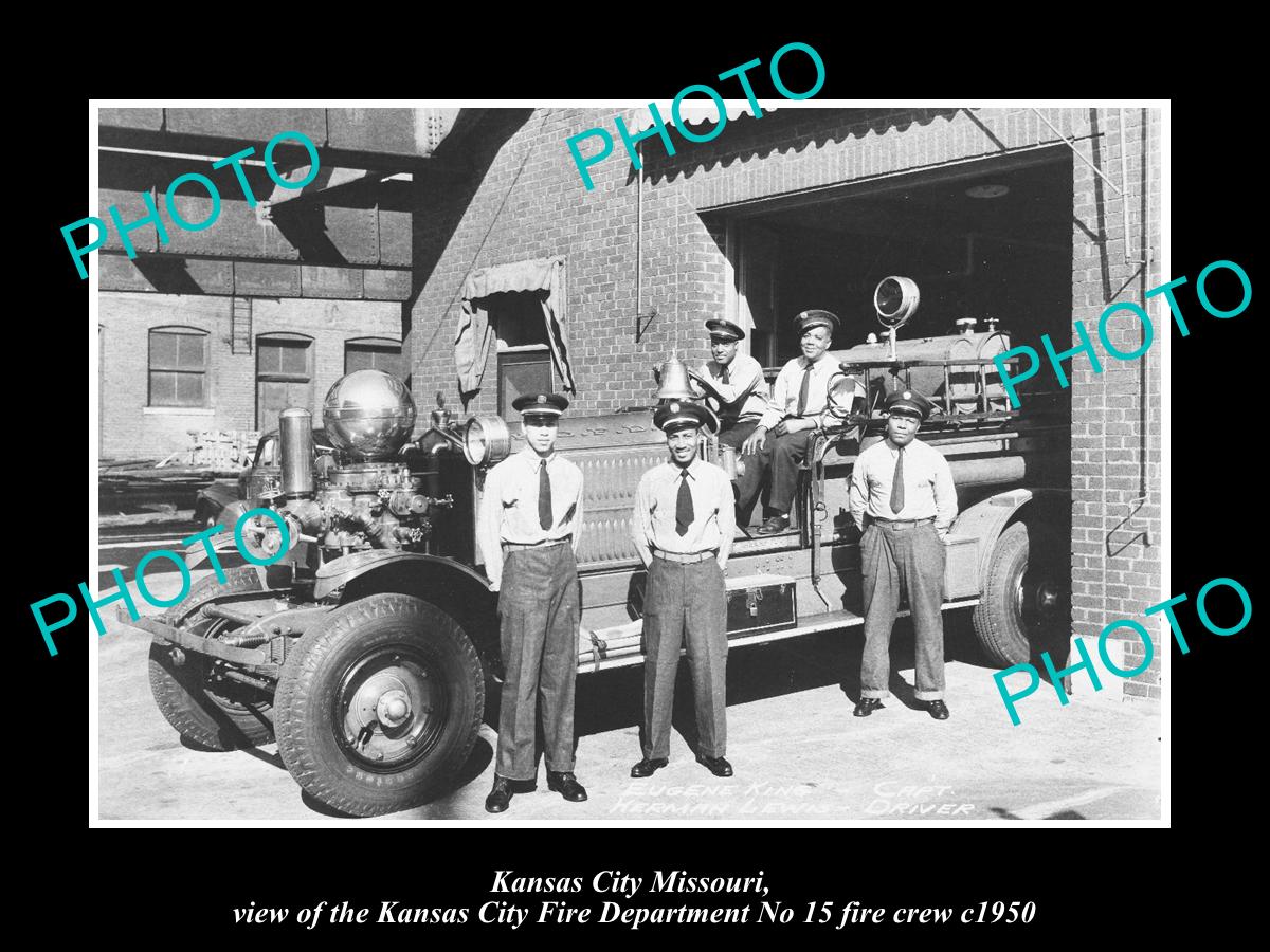 OLD LARGE HISTORIC PHOTO OF KANSAS CITY MISSOURI, THE No 14 FIRE DEPARTMENT c195