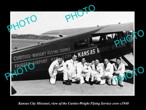 OLD LARGE HISTORIC PHOTO OF KANSAS CITY MISSOURI, CURTISS WRIGHT FLYING Co c1940