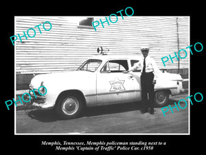 OLD LARGE HISTORIC PHOTO OF MEMPHIS TENNESSEE, THE TRAFFIC POLICE CAR c950