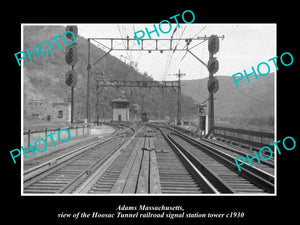 OLD HISTORIC PHOTO OF ADAMS MASSACHUSETTS, THE HOOSAC TUNNEL RAILROAD TOWER 1930