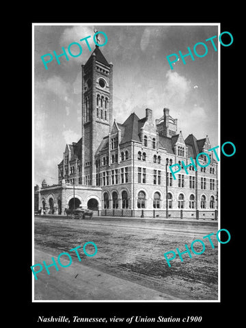 OLD LARGE HISTORIC PHOTO OF NASHVILLE TENNESSEE, THE UNION RAILROAD STATION 1900