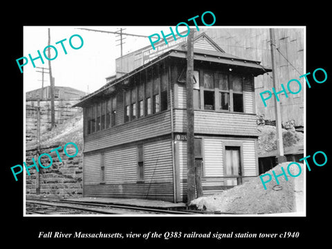 OLD HISTORIC PHOTO OF FALL RIVER MASSACHUSETTS, RAILROAD SIGNAL STATION c1940