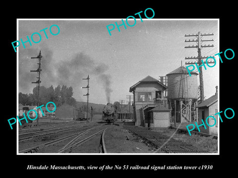 OLD HISTORIC PHOTO OF HINSDALE MASSACHUSETTS RAILROAD SIGNAL STATION 53 c1930