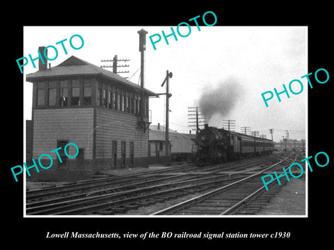 OLD HISTORIC PHOTO OF LOWELL MASSACHUSETTS RAILROAD SIGNAL STATION BO c1930