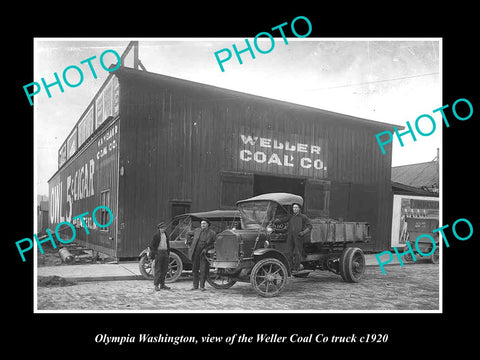 OLD LARGE HISTORIC PHOTO OF OLYMPIA WASHINGTON, THE WELLER COAL Co STORE c1920