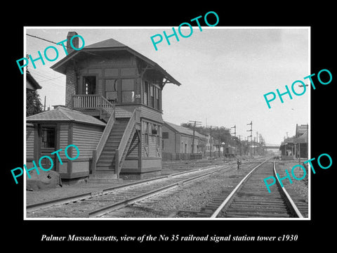 OLD HISTORIC PHOTO OF PALMER MASSACHUSETTS RAILROAD SIGNAL STATION 35 c1930