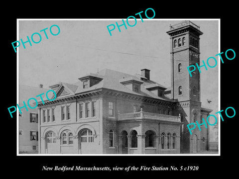 OLD LARGE HISTORIC PHOTO OF NEW BEDFORD MASSACHUSETTS, THE FIRE STATION c1920 1