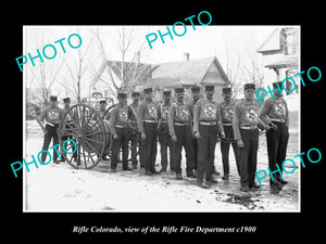 OLD LARGE HISTORIC PHOTO OF RIFLE COLORADO, THE FIRE DEPARTMENT CREW c1900 2