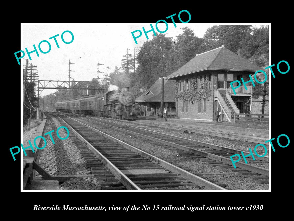 OLD HISTORIC PHOTO OF RIVERSIDE MASSACHUSETTS RAILROAD SIGNAL STATION 15 c1930