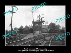 OLD HISTORIC PHOTO OF LAWRENCE MASSACHUSETTS DO RAILROAD SIGNAL STATION c1930