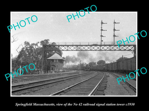 OLD HISTORIC PHOTO OF SPRINGFIELD MASSACHUSETTS 42 RAILROAD SIGNAL STATION c1930