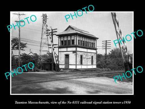 OLD HISTORIC PHOTO OF TAUNTON MASSACHUSETTS O351 RAILROAD SIGNAL STATION c1950