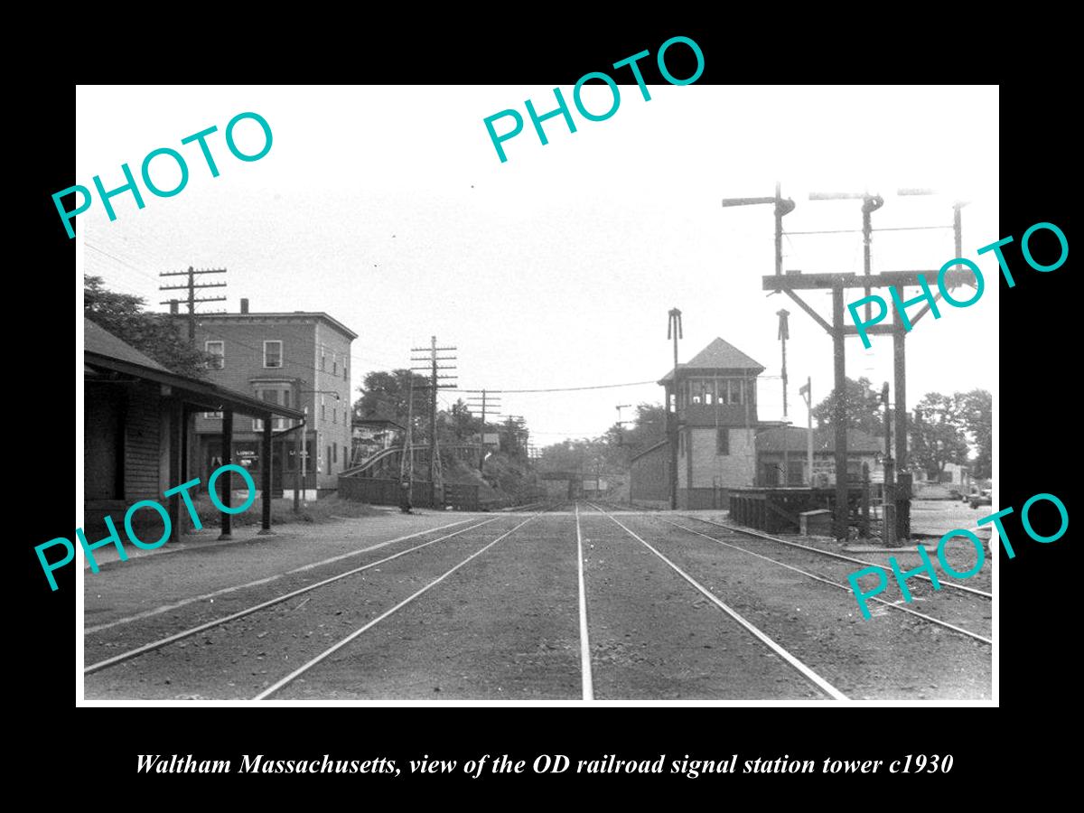 OLD HISTORIC PHOTO OF WALTHAM MASSACHUSETTS OD RAILROAD SIGNAL STATION c1930