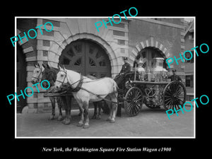 OLD LARGE HISTORIC PHOTO OF NEW YORK, THE WASHINGTON SQUARE FIRE STATION c1900 2