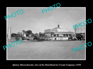 OLD LARGE HISTORIC PHOTO OF QUINCY MASSACHUSETTS, DUTCHLAND ICE CREAM Co c1930