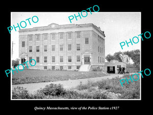 OLD LARGE HISTORIC PHOTO OF QUINCY MASSACHUSETTS, THE POLICE STATION c1927