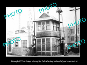 OLD HISTORIC PHOTO OF BLOOMFIELD NEW JERSEY, THE EC RAILROAD SIGNAL TOWER c1950