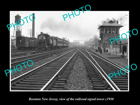 OLD HISTORIC PHOTO OF BOONTON NEW JERSEY, THE RAILROAD SIGNAL TOWER c1930