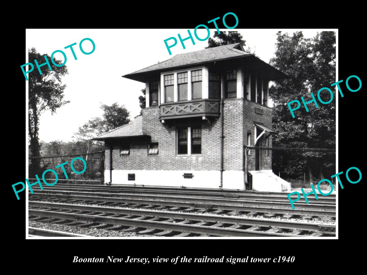 OLD HISTORIC PHOTO OF BOONTON NEW JERSEY, THE RAILROAD SIGNAL TOWER c1940