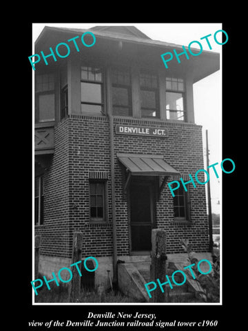 OLD HISTORIC PHOTO OF DENVILLE NEW JERSEY, THE DJ RAILROAD SIGNAL TOWER c1960