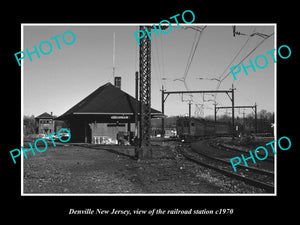 OLD HISTORIC PHOTO OF DENVILLE NEW JERSEY, THE RAILROAD DEPOT STATION c1970