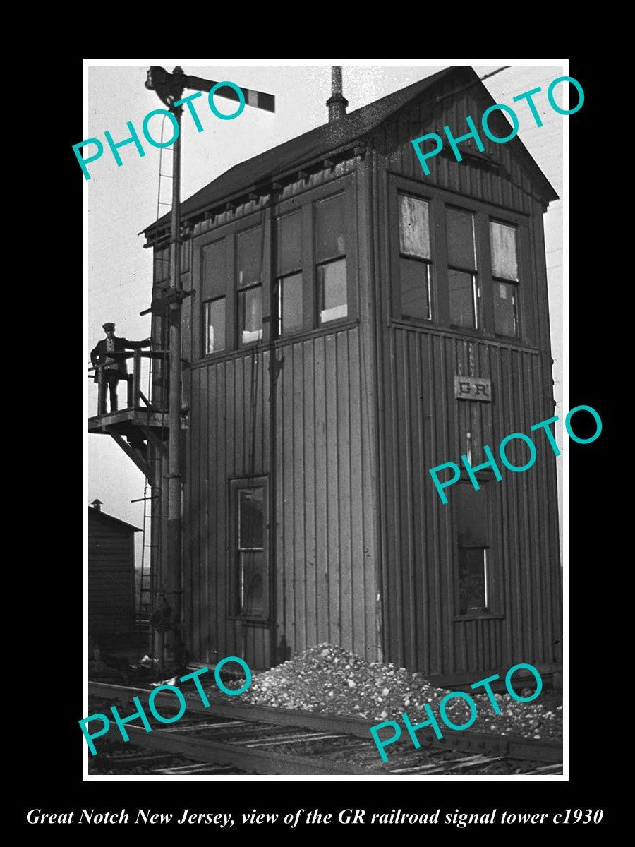 OLD HISTORIC PHOTO OF GREAT NOTCH NEW JERSEY, THE GR RAILROAD SIGNAL TOWER c1930