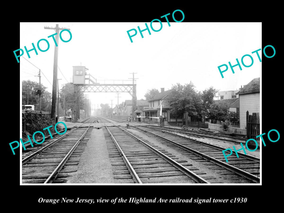 OLD HISTORIC PHOTO OF ORANGE NEW JERSEY, THE H/Ave RAILROAD SIGNAL TOWER c1930