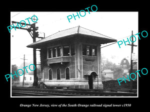 OLD HISTORIC PHOTO OF ORANGE NEW JERSEY, THE S/O RAILROAD SIGNAL TOWER c1950