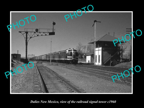 OLD LARGE HISTORIC PHOTO OF DALIES NEW MEXICO, THE RAILROAD SIGNAL TOWER c1960