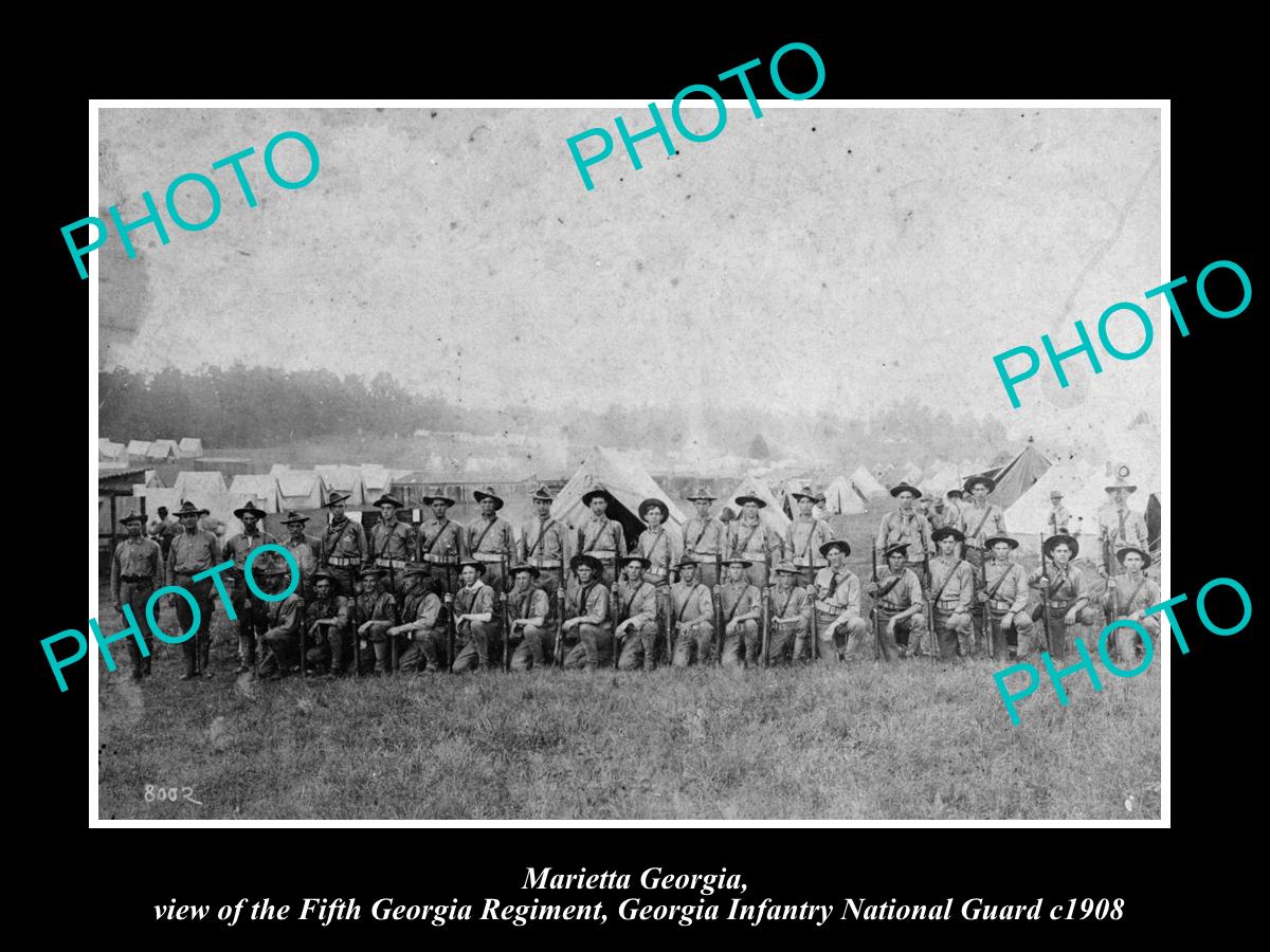 OLD LARGE HISTORIC PHOTO OF MARIETTA GEORGIA, THE FIFTH GEORGIAN REGIMENT c1908