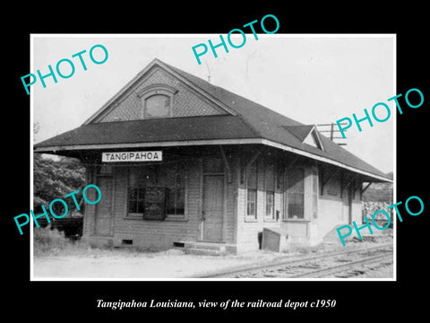 OLD LARGE HISTORIC PHOTO OF TANGIPAHOA LOUISIANA, RAILROAD DEPOT STATION c1950