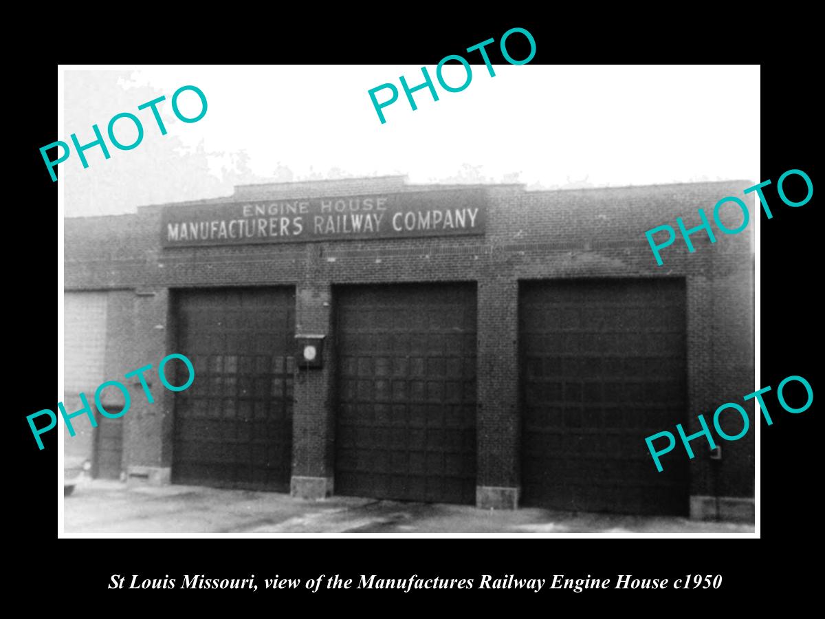 OLD LARGE HISTORIC PHOTO OF ST LOUIS MISSOURI, MANUFACTURERS RAILROAD Co c1950