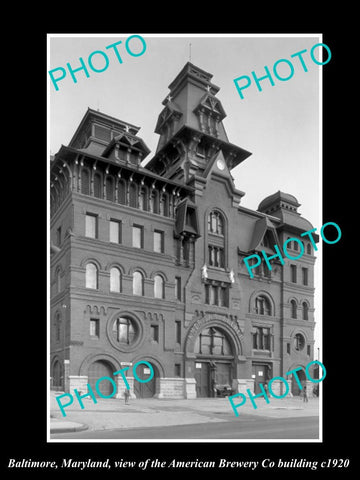 OLD LARGE HISTORIC PHOTO OF BALTIMORE MARYLAND, THE AMERICAN BREWERY Co c1920