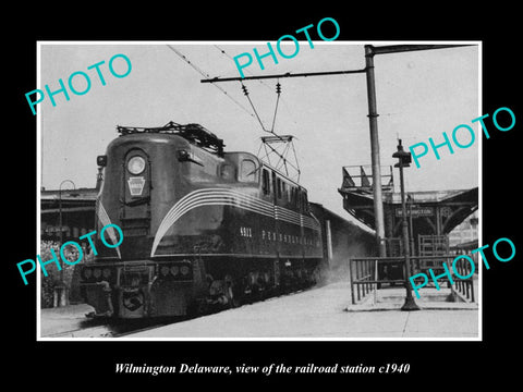 OLD LARGE HISTORIC PHOTO OF WILMINGTON DELAWARE, THE RAILROAD STATION c1940