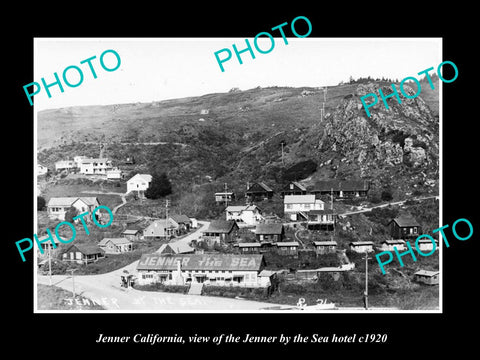 OLD LARGE HISTORIC PHOTO OF JENNER CALIFORNIA, THE JENNER BY THE SEA HOTEL c1920