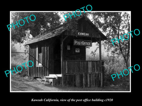 OLD LARGE HISTORIC PHOTO OF KAWEAH CALIFORNIA, VIEW OF THE POST OFFICE c1920