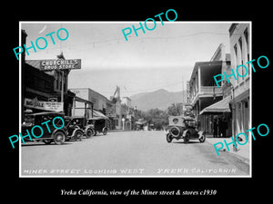 OLD LARGE HISTORIC PHOTO OF YREKA CALIFORNIA, THE MAIN STREET & STORES c1930 3