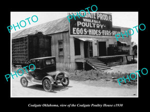 OLD LARGE HISTORIC PHOTO OF COALGATE OKLAHOMA, THE EGG & POULTRY HOUSE c1930