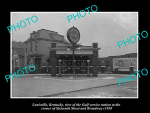 OLD LARGE HISTORIC PHOTO OF LOUISVILLE KENTUCKY THE GULF OIL GAS STATION c1930 4