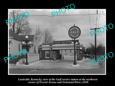 OLD LARGE HISTORIC PHOTO OF LOUISVILLE KENTUCKY THE GULF OIL GAS STATION c1930 5