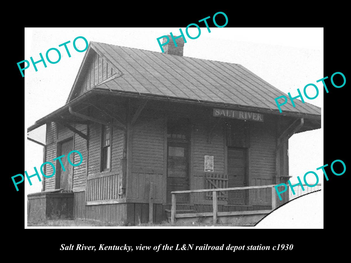 OLD LARGE HISTORIC PHOTO OF SALT RIVER KENTUCKY THE RAILROAD DEPOT STATION c1930