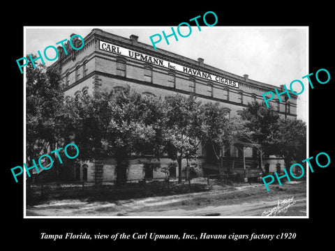 OLD LARGE HISTORIC PHOTO OF TAMPA FLORIDA, THE CARL UPMANN CIGAR FACTORY c1920