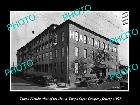 OLD LARGE HISTORIC PHOTO OF TAMPA FLORIDA, THE HAV-A-TAMPA CIGAR FACTORY c1920