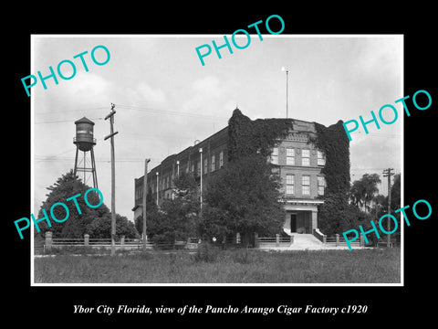 OLD LARGE HISTORIC PHOTO OF YBOR CITY FLORIDA, THE ARANGO CIGAR FACTORY c1920