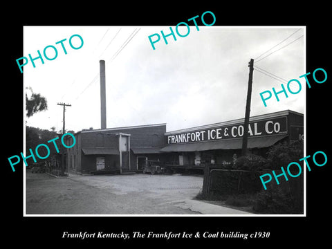 OLD LARGE HISTORIC PHOTO OF FRANKFORT KENTUCKY, THE ICE & COAL COMPANY c1930