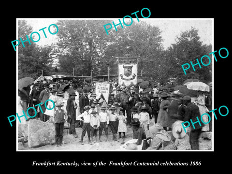 OLD LARGE HISTORIC PHOTO OF FRANKFORT KENTUCKY, THE CENTENNIAL CELEBRATIONS 1886