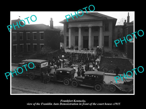 OLD LARGE HISTORIC PHOTO OF FRANKFORT KENTUCKY, THE FRANKLIN AUTO Co SHOW 1915 2