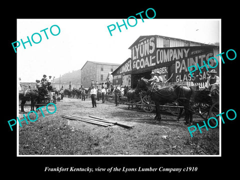 OLD LARGE HISTORIC PHOTO OF FRANKFORT KENTUCKY, THE LYONS LUMBER Co c1910